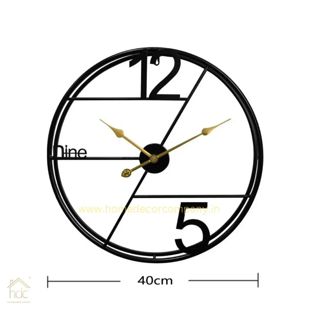 Hdc Black European Modern Wall Clock Colorful Metal Stereo Retro with Quartz Needle Creative Living Room - HDC Lights