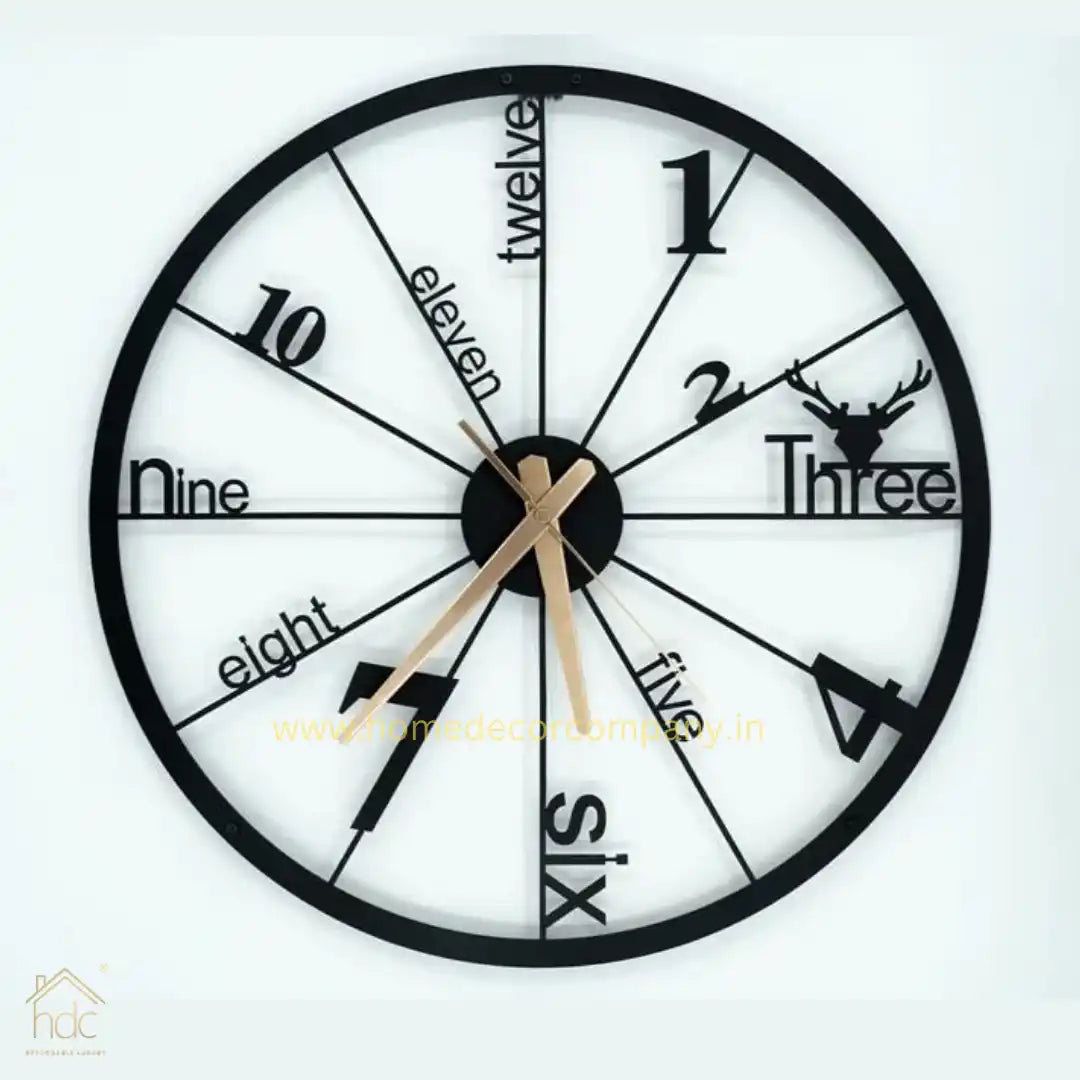 Hdc Antique Big Black Size Hanging Roman Number Watch for Living Room, Decorative Analog Wall Clock for Bedroom, Office - HDC Lights
