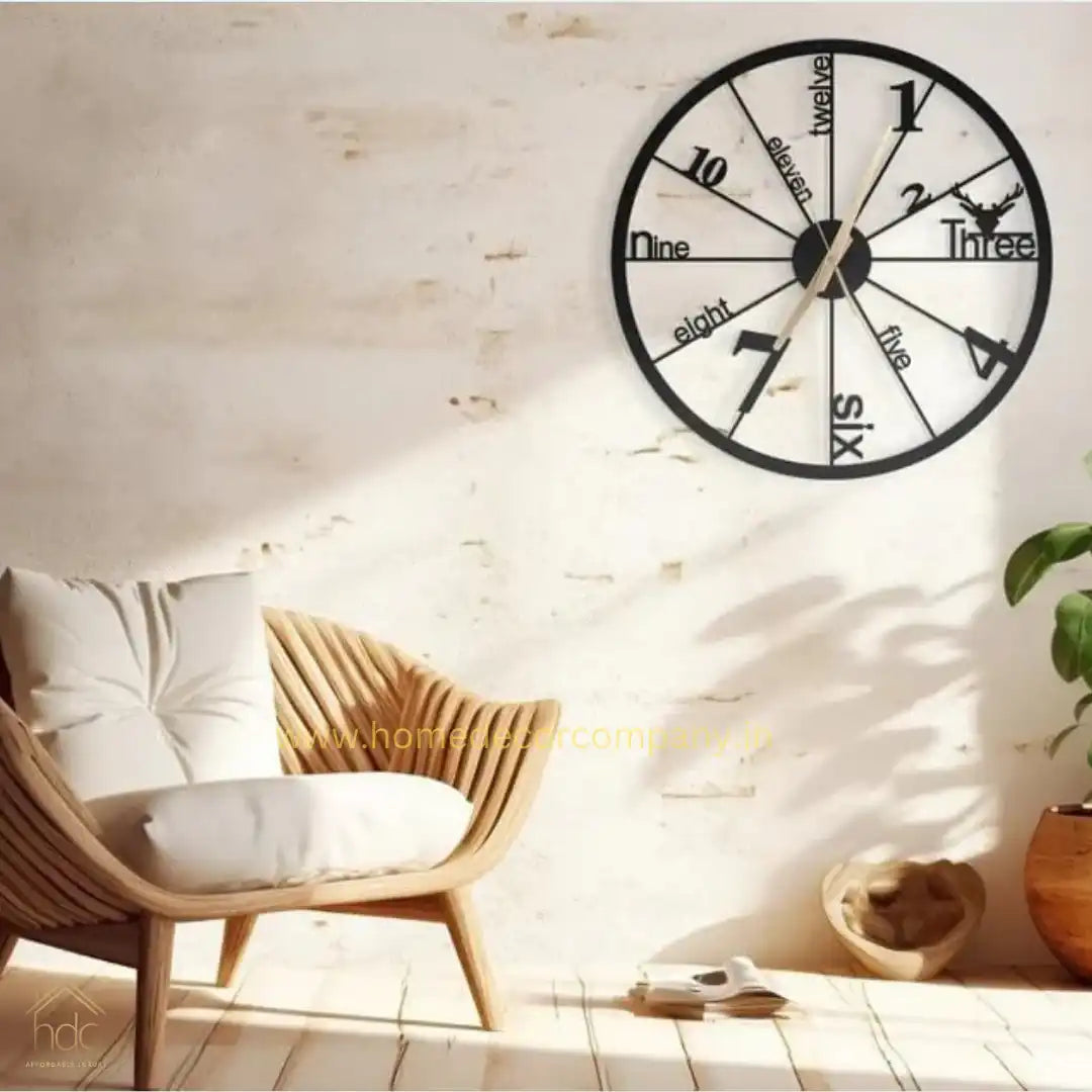 Hdc Antique Big Black Size Hanging Roman Number Watch for Living Room, Decorative Analog Wall Clock for Bedroom, Office - HDC Lights