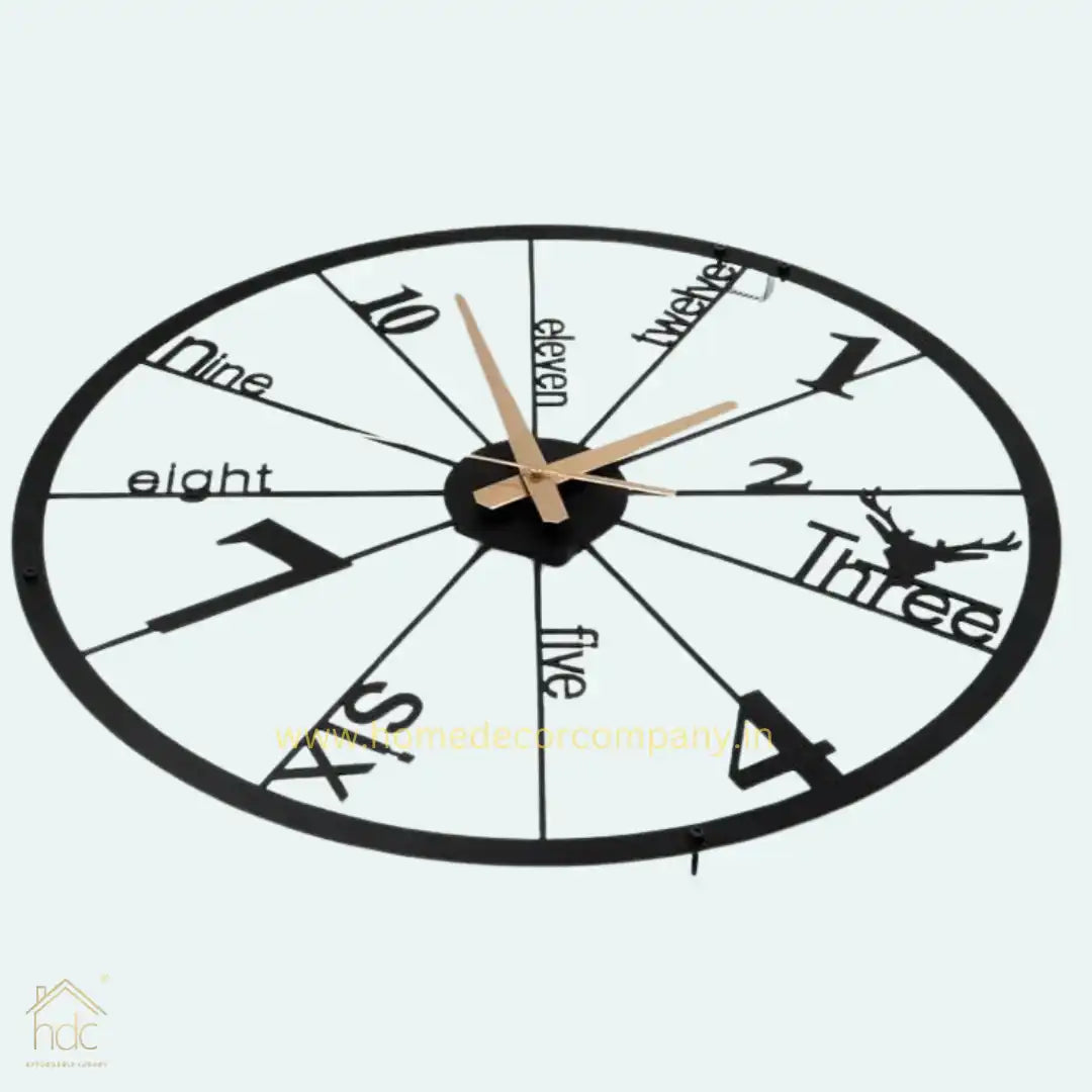 Hdc Antique Big Black Size Hanging Roman Number Watch for Living Room, Decorative Analog Wall Clock for Bedroom, Office - HDC Lights