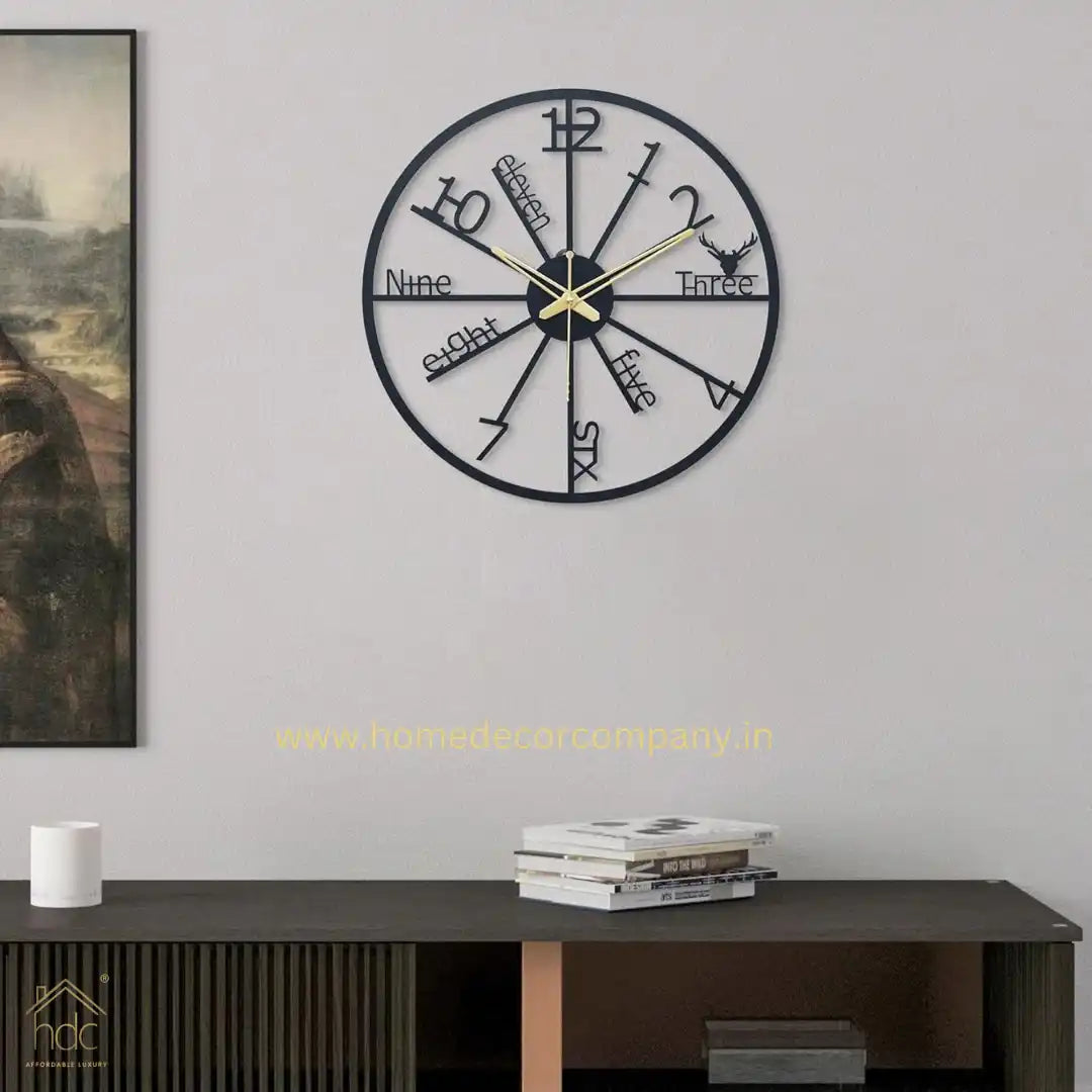 Hdc Antique Big Black Size Hanging Roman Number Watch for Living Room, Decorative Analog Wall Clock for Bedroom, Office - HDC Lights