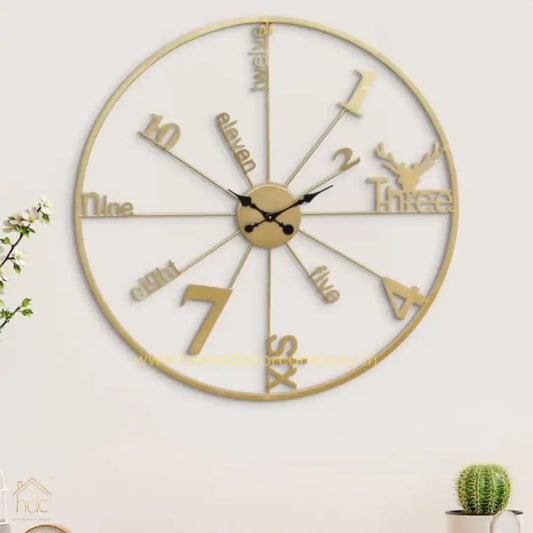Hdc Antique Big Golden Size Hanging Roman Number Watch for Living Room, Decorative Analog Wall Clock, Bedroom, Office Wall Clock for Home Decor - HDC Lights