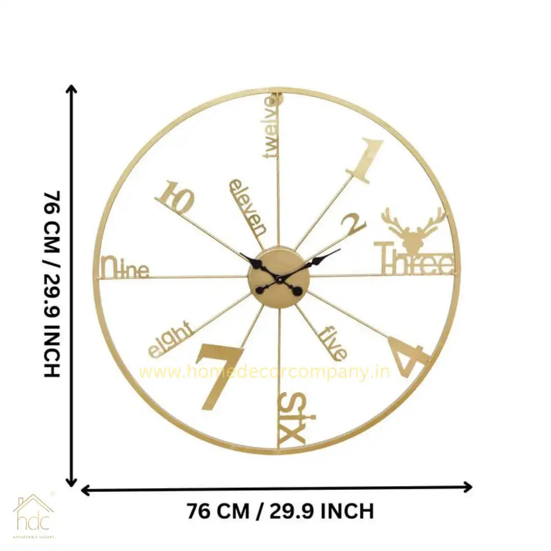 Hdc Antique Big Golden Size Hanging Roman Number Watch for Living Room, Decorative Analog Wall Clock, Bedroom, Office Wall Clock for Home Decor - HDC Lights