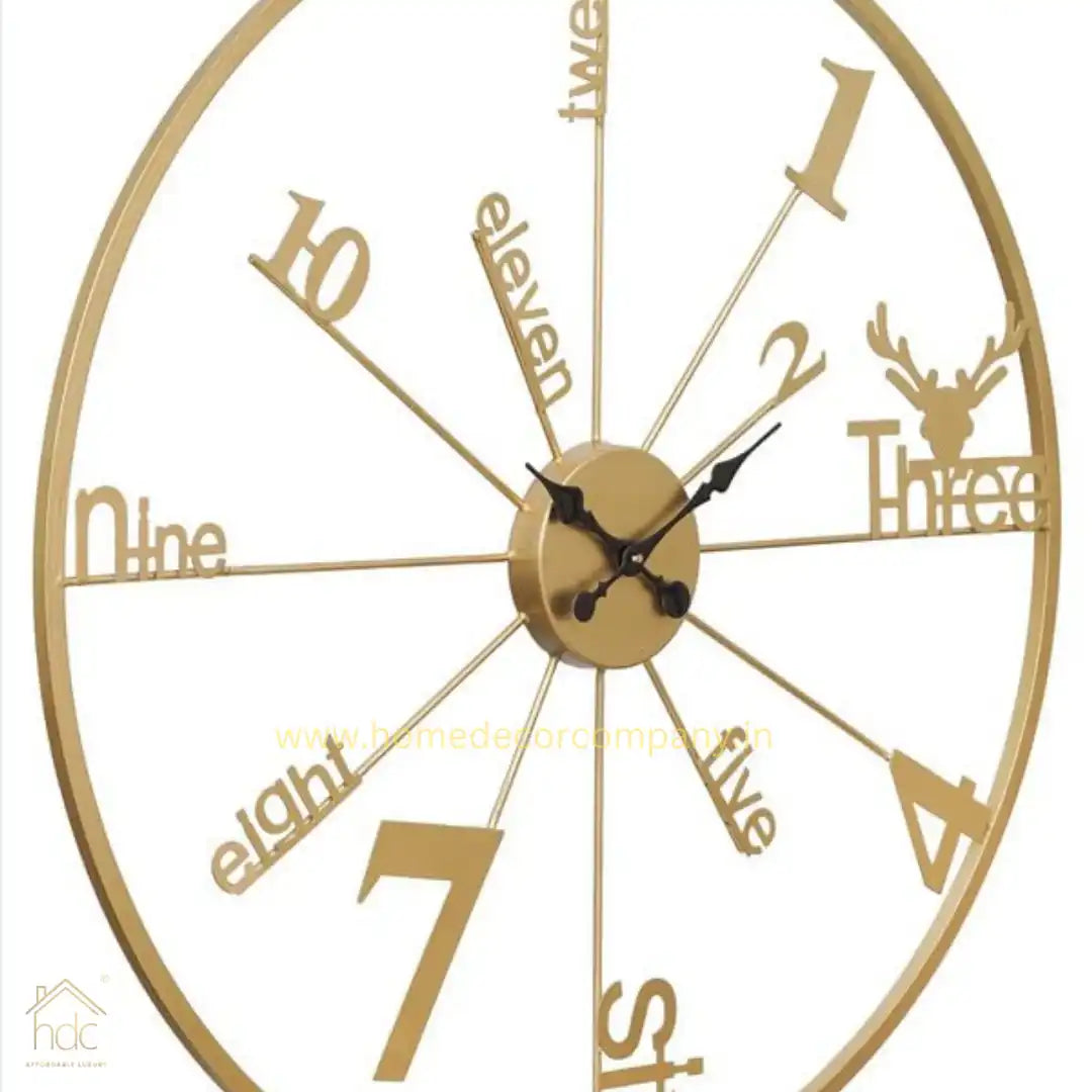 Hdc Antique Big Golden Size Hanging Roman Number Watch for Living Room, Decorative Analog Wall Clock, Bedroom, Office Wall Clock for Home Decor - HDC Lights
