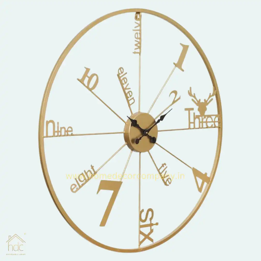 Hdc Antique Big Golden Size Hanging Roman Number Watch for Living Room, Decorative Analog Wall Clock, Bedroom, Office Wall Clock for Home Decor - HDC Lights