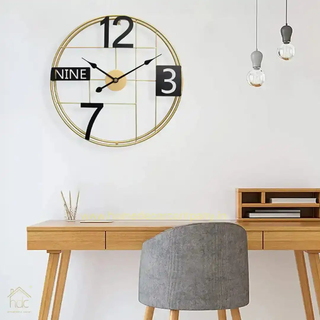 Hdc Modern Fashion Nordic Creative Minimalist Living Room Home Wall Decoration Art Metal Clock Decor Large Wall Clock - HDC Lights