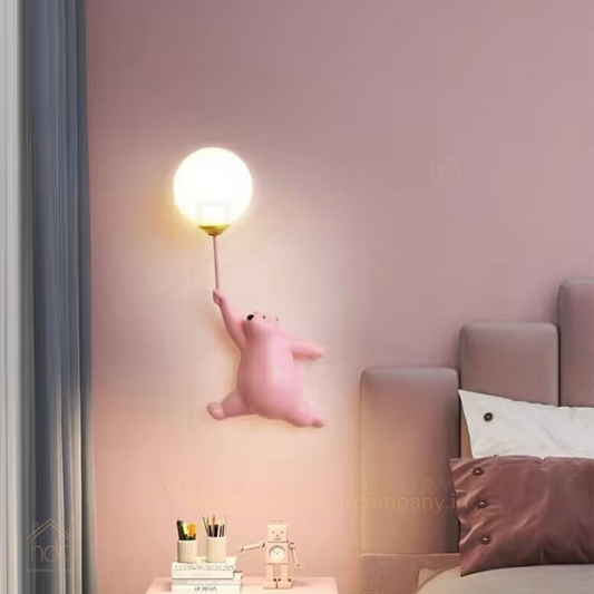 Hdc Lovely Design Little Bear Wall Lamp Modern Children's Bedroom Bedside Decoration Background Wall Lighting