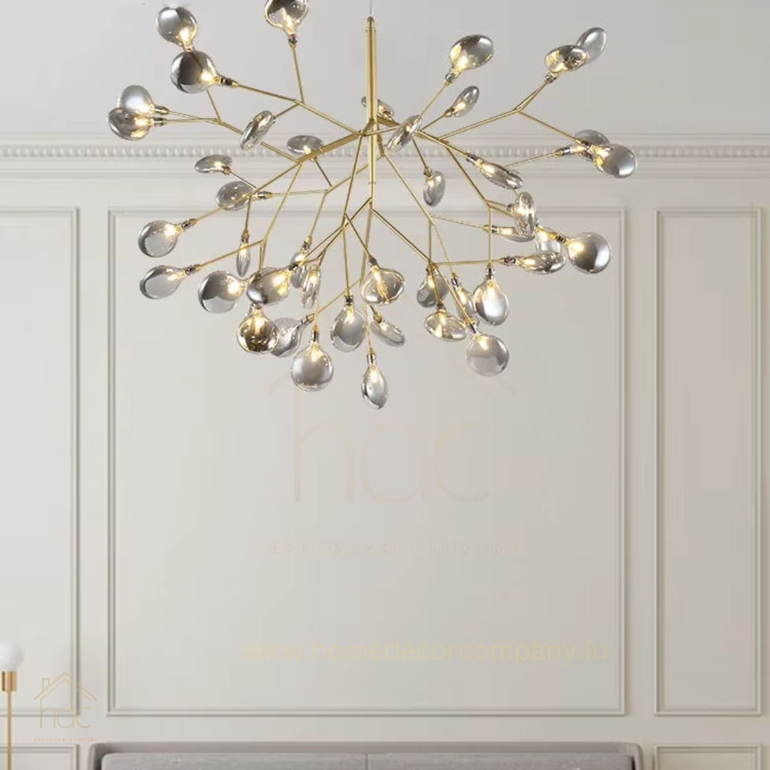 HDC Fireflies Chandeliers Ceiling Iron Indoor Lighting Smoke Gold LED Chandelier Pendant Lamp Hanging Light
