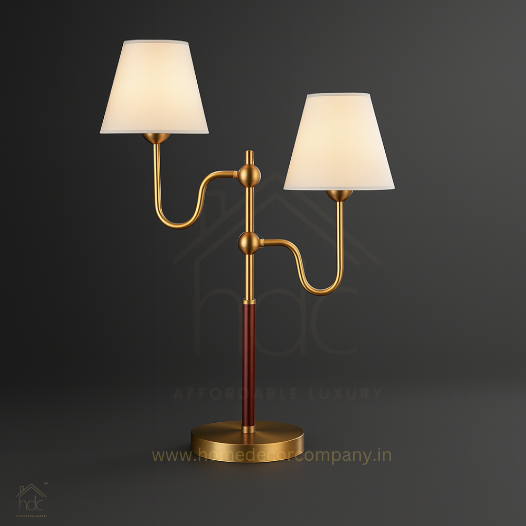 Hdc American Simple Decorative Table Lamp with 2 Lamps for Living Room Sofa Side Table Lamp