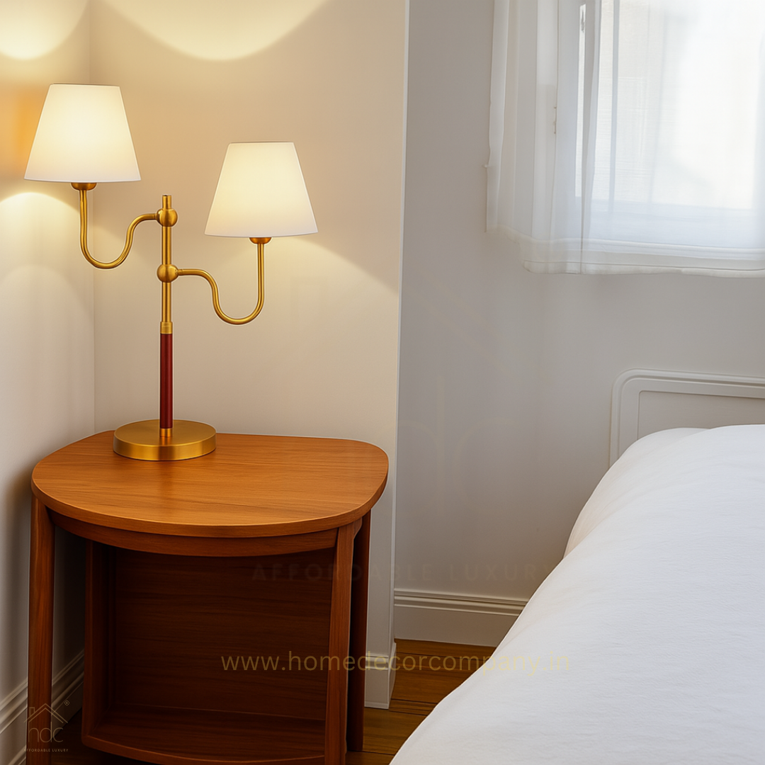Hdc American Simple Decorative Table Lamp with 2 Lamps for Living Room Sofa Side Table Lamp
