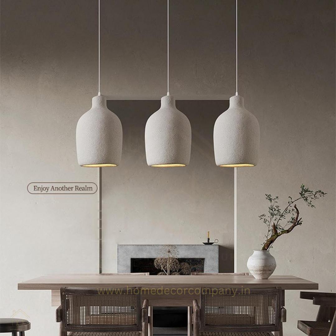 Hdc Modern Mid Century Resin Concrete Cylinder Industrial Farmhouse Pendant Light for Kitchen Island Dining Room Bedroom Living Room