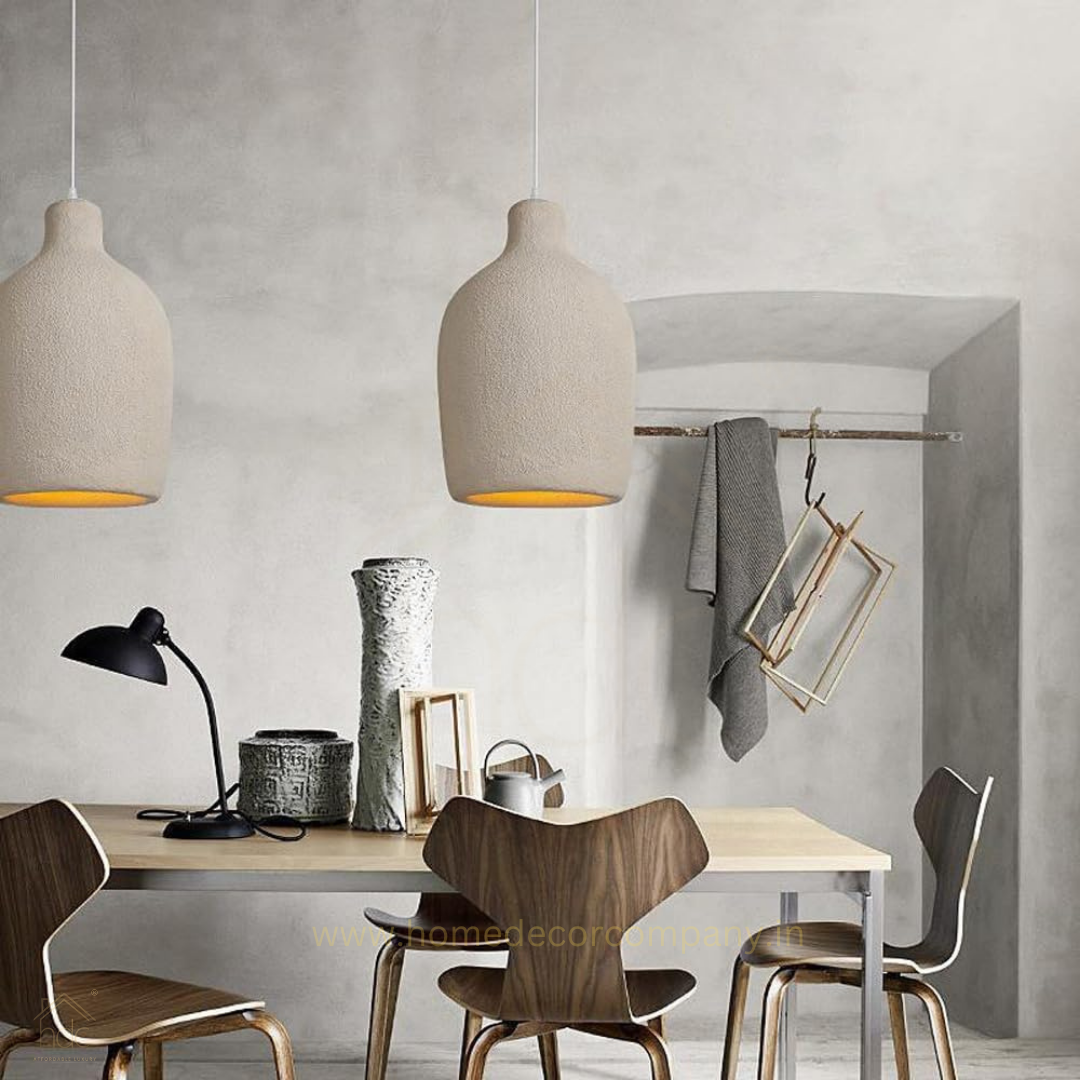 Hdc Modern Mid Century Resin Concrete Cylinder Industrial Farmhouse Pendant Light for Kitchen Island Dining Room Bedroom Living Room