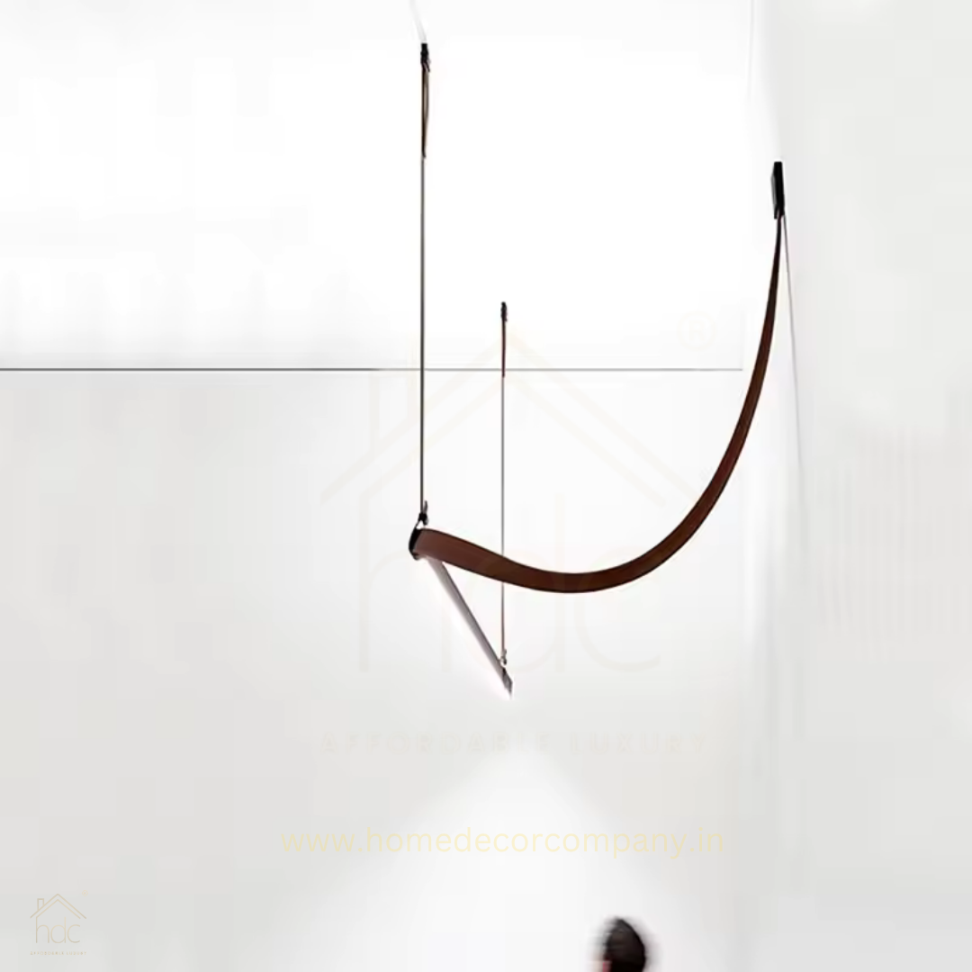 HDC Morden Minimalist Leather Belt Chandeliers Pendant Lights Led Pendant Light Art Decoration Chandeliers for Hotel