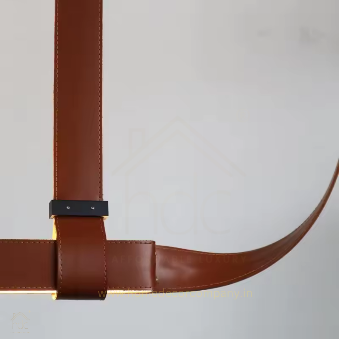 HDC Morden Minimalist Leather Belt Chandeliers Pendant Lights Led Pendant Light Art Decoration Chandeliers for Hotel