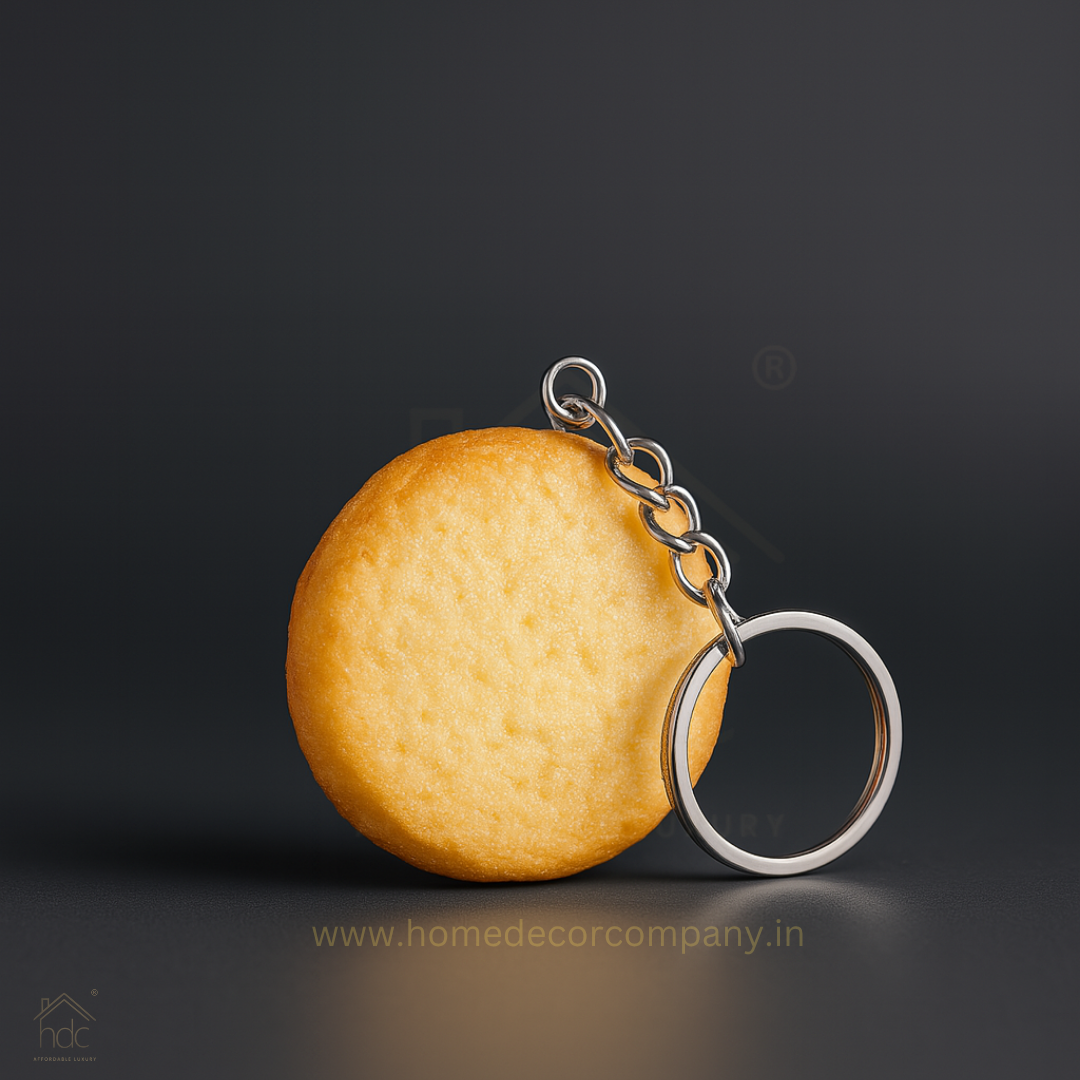 HDC Round Biscuit Keyring | Cute Food-Inspired Keychain