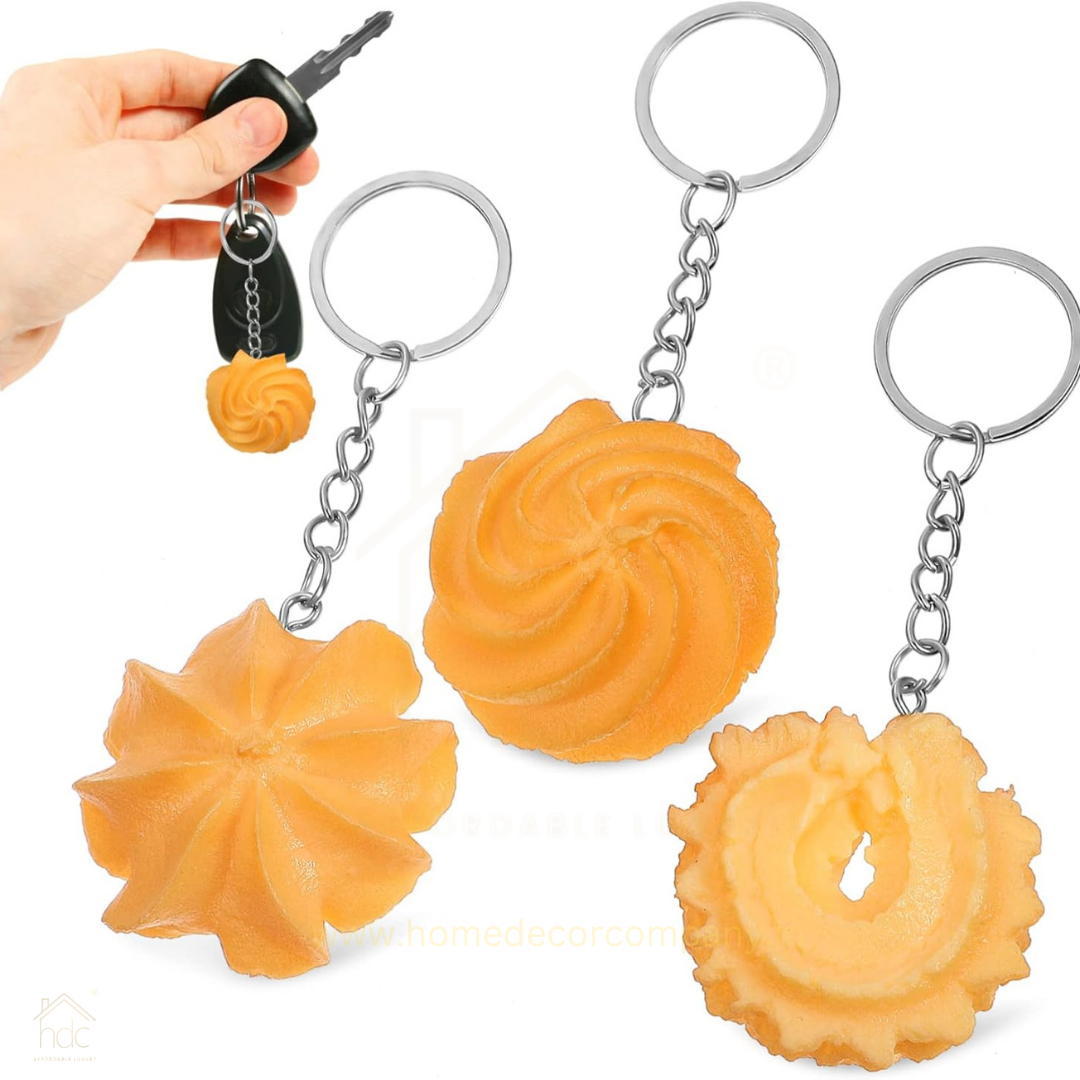 HDC Swirl Cookie Keyring | Cute Foodie-Inspired Accessory