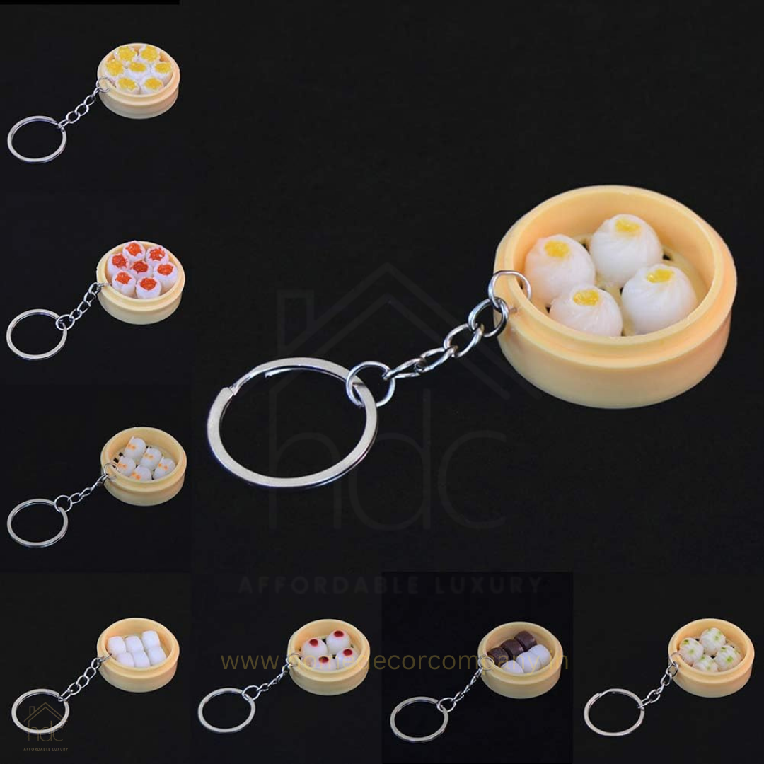 HDC Mini Dumpling Basket Keyring | Quirky Food-Themed Accessory