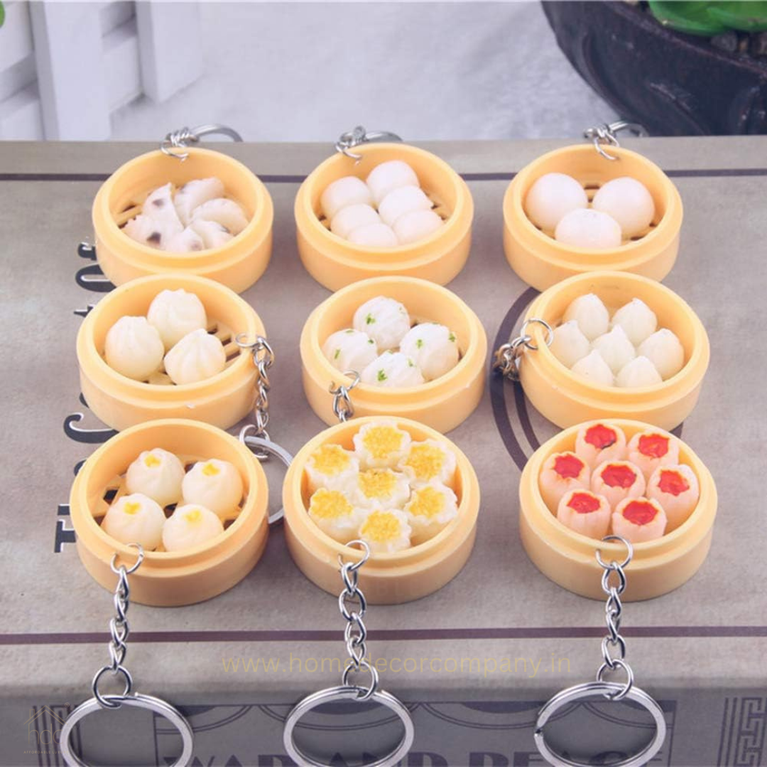 HDC Mini Wonton Basket Keyring | Cute Asian Food Keychain