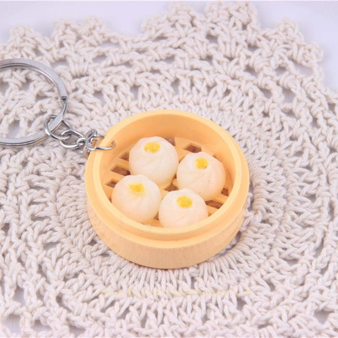 HDC Mini Dumpling Basket Keyring | Quirky Food-Themed Accessory