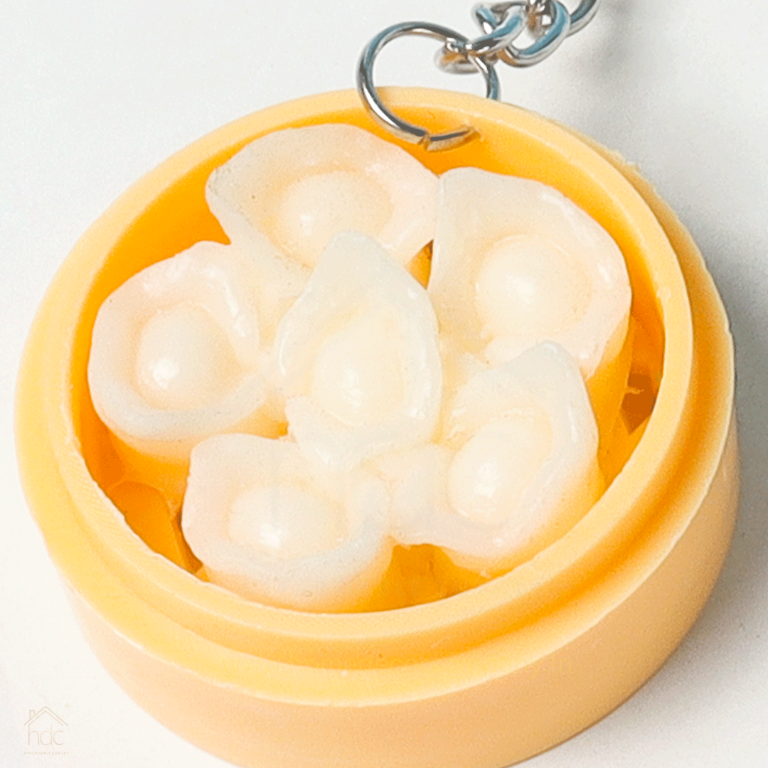 HDC Mini Wonton Basket Keyring | Cute Asian Food Keychain