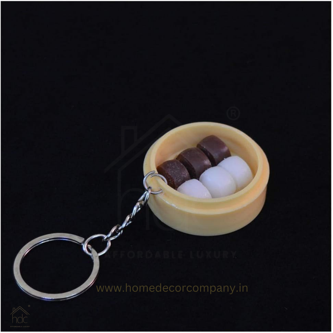 HDC Mini Steamed Roll Basket Keyring | Quirky Food Lover’s Charm