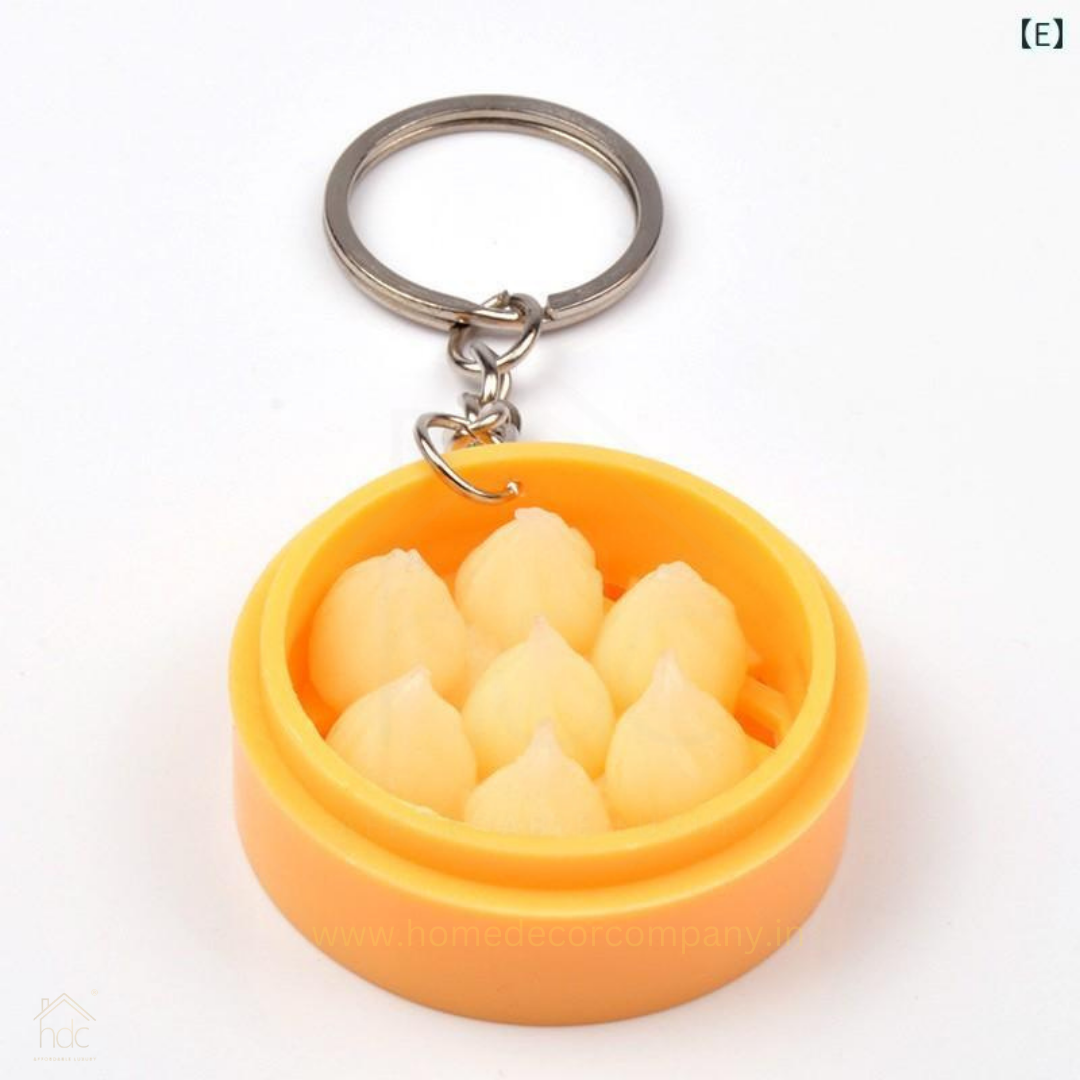 HDC Mini Steamed Dumpling Basket Keyring | Cute Food-Themed Accessory Keyring