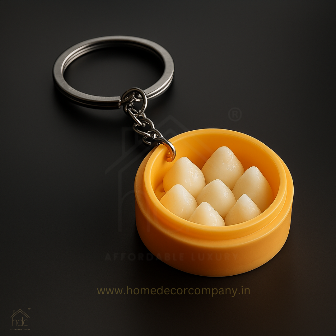 HDC Mini Steamed Dumpling Basket Keyring | Cute Food-Themed Accessory Keyring