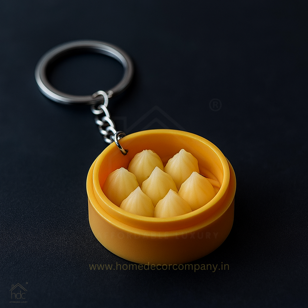 HDC Mini Steamed Dumpling Basket Keyring | Cute Food-Themed Accessory Keyring