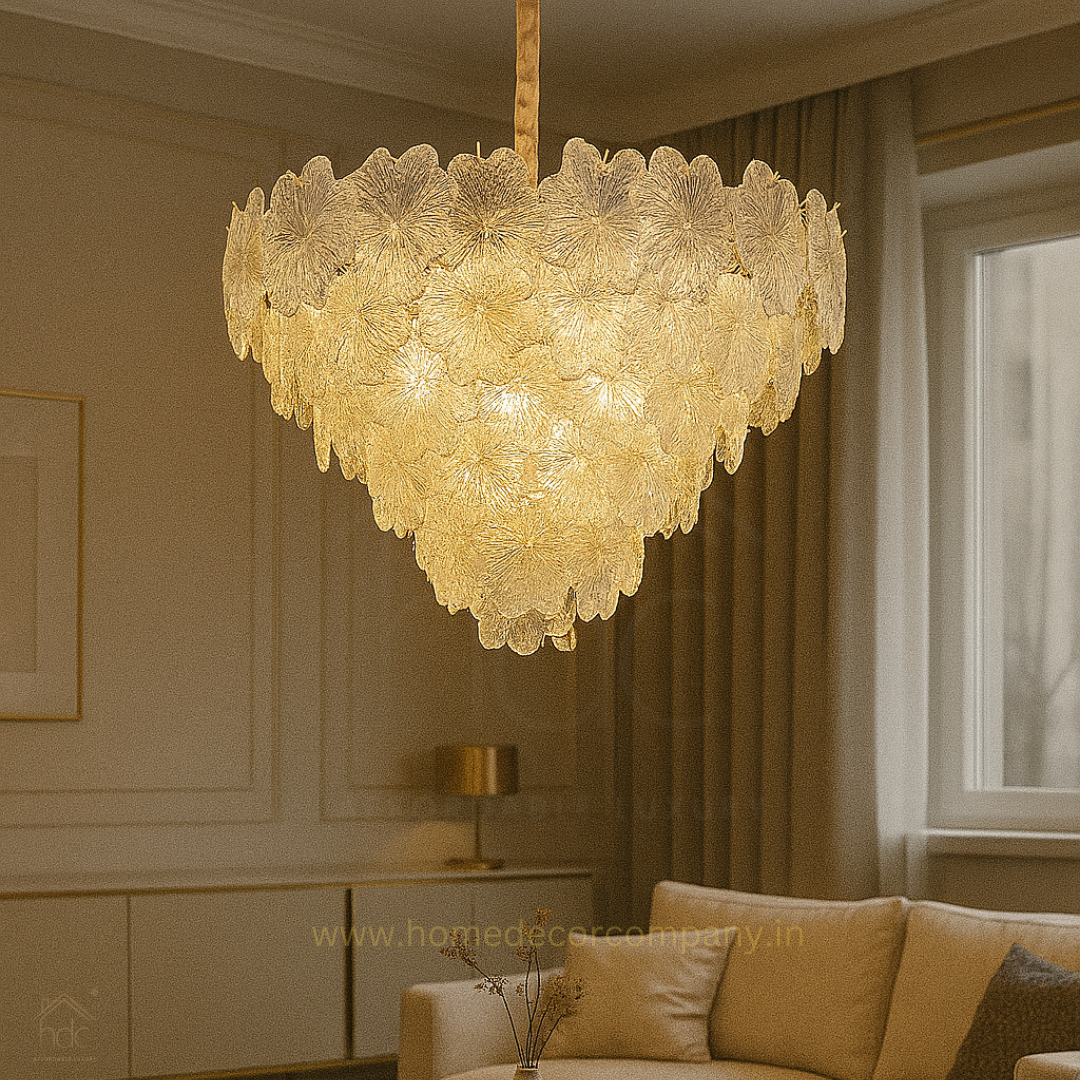 HDC 500 MM Luxury Crystal Flower Petal ChandelierChandelier Elegant Lighting Clear Glass Chandeliers