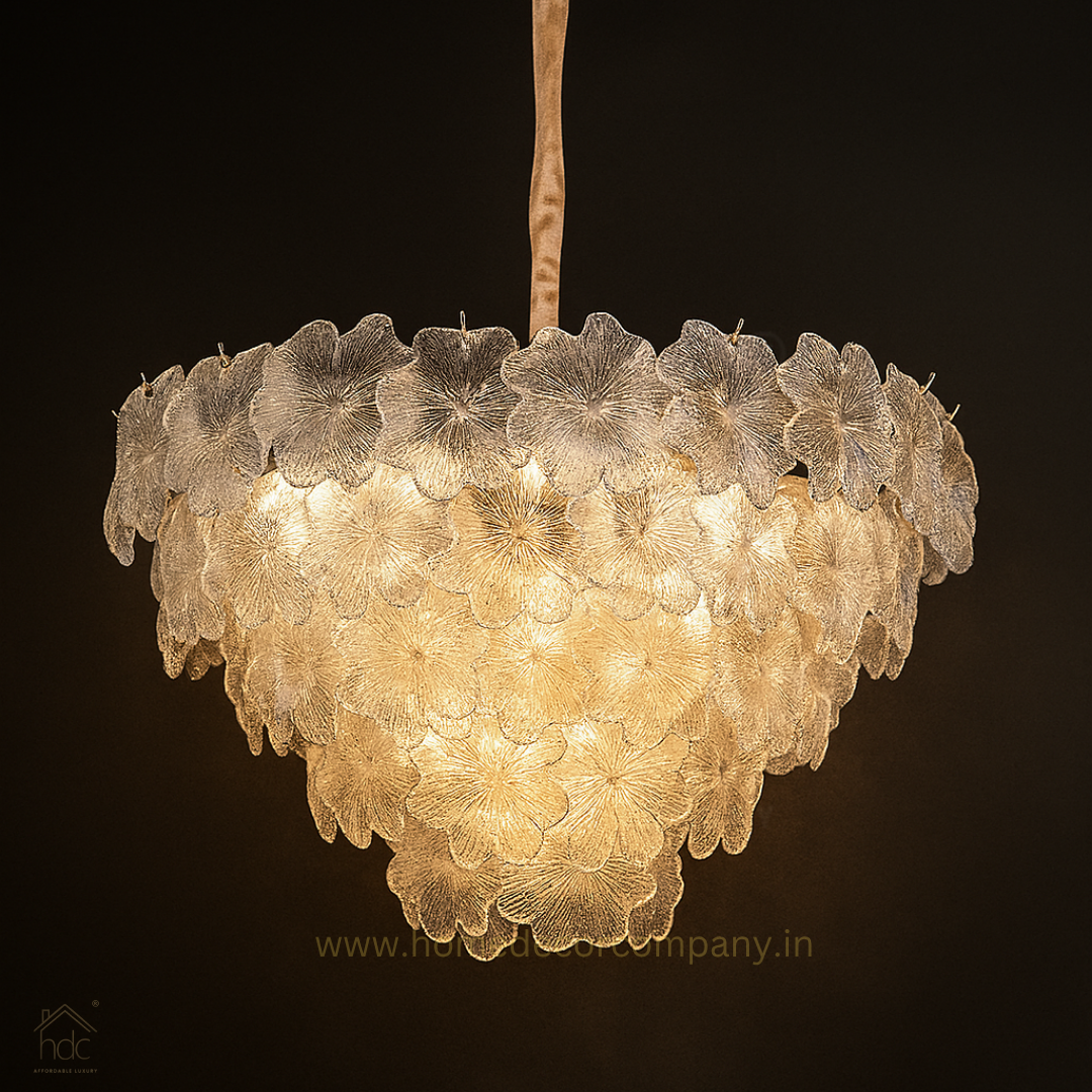 HDC 500 MM Luxury Crystal Flower Petal ChandelierChandelier Elegant Lighting Clear Glass Chandeliers