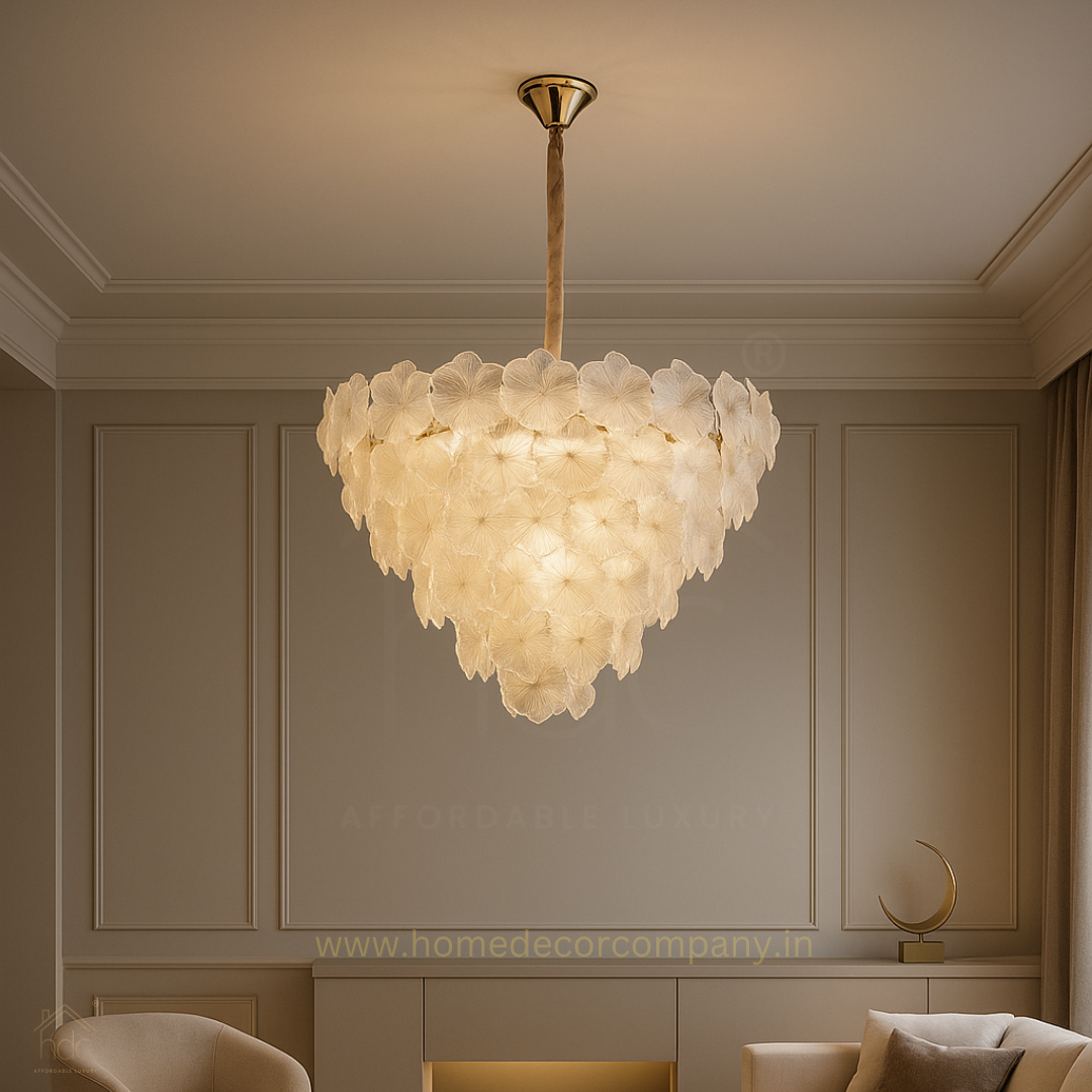 HDC 500 MM Luxury Crystal Flower Petal ChandelierChandelier Elegant Lighting Clear Glass Chandeliers