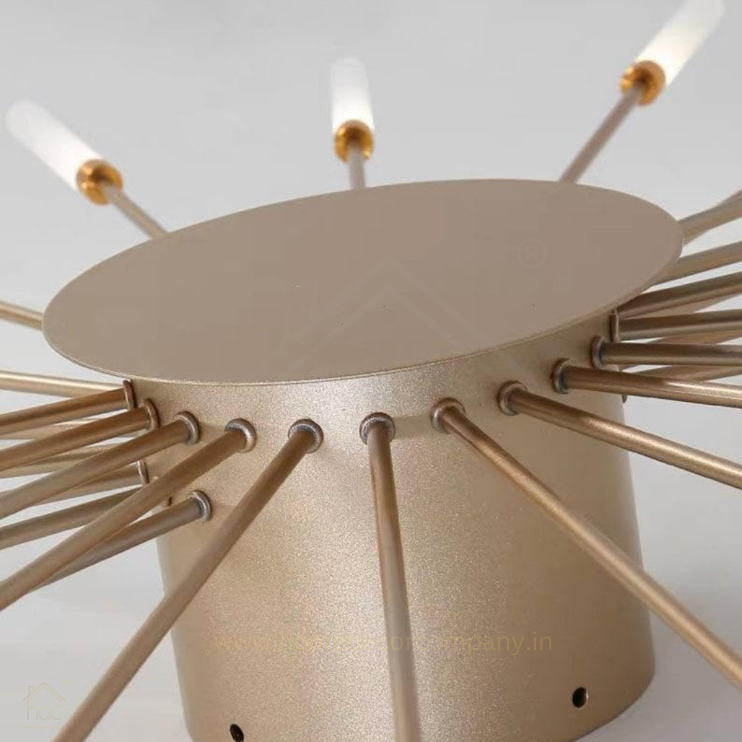 HDC 28+1, 42+1 Light Gold Body Acrylic Led Chandelier Ring For Living Room Lamp - Warm White