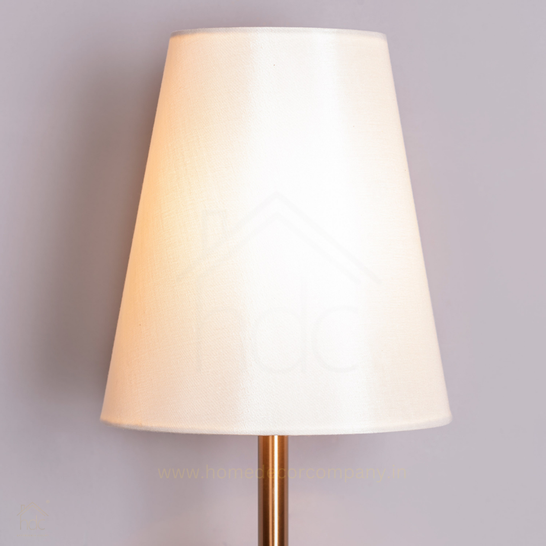 Hdc Antique Finish Wall Lamp with Off White Cotton Fabric Shade