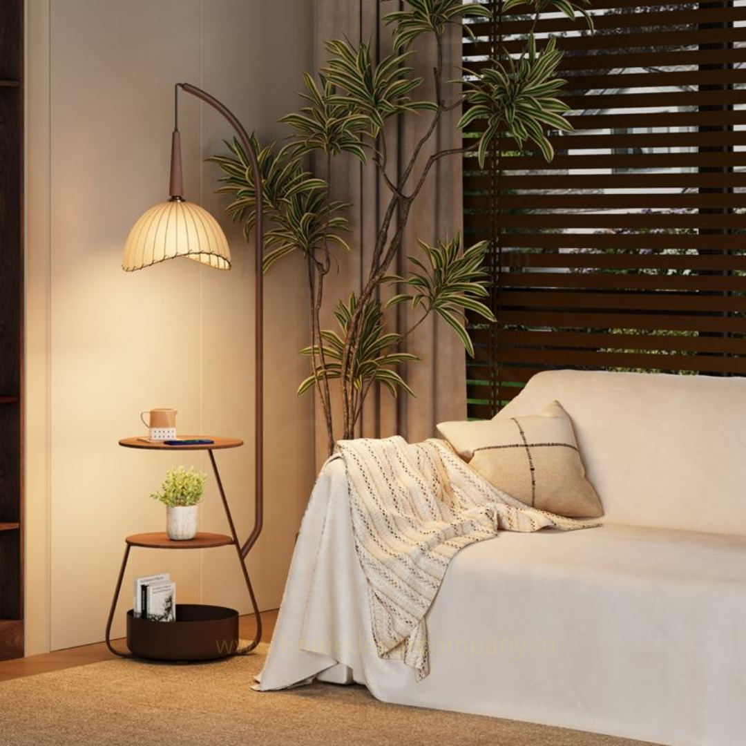 HDC American Retro Decorative Lighting for Home Bedroom, Living Room, Study, Floor Lamp with Wooden Table, Practical