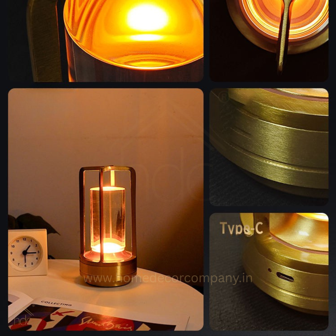 Hdc Modern Minimalist Rechargeable LED Table Lamp Warm White Cordless Touch Control for Home Decor Bedside Dining