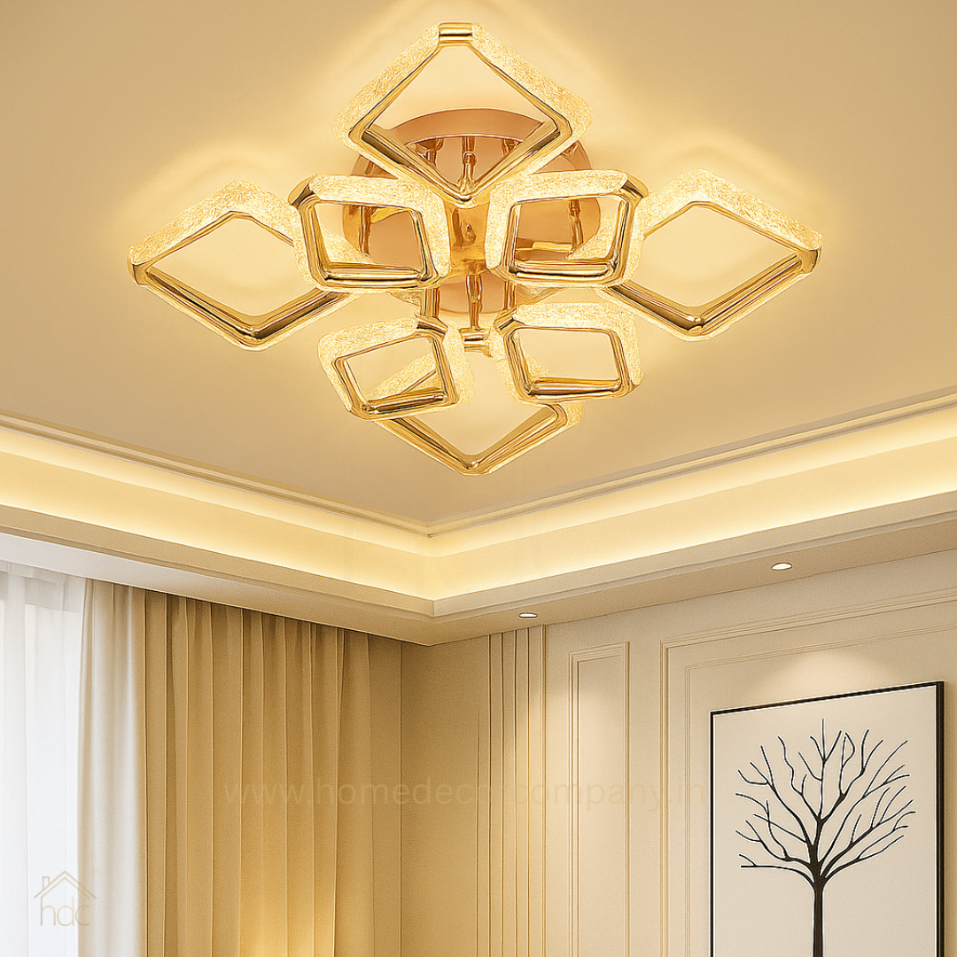 HDC Modern Minimalist Diamond 8 Square Led Ceiling Lamp Light Luxury Acrylic Living Room Lights Lighting Bedroom Lamps Luster Fixture
