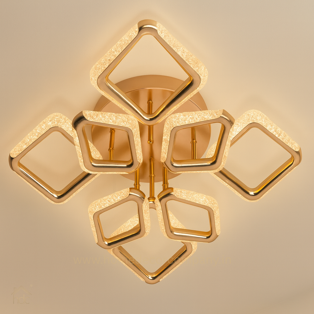 HDC Modern Minimalist Diamond 8 Square Led Ceiling Lamp Light Luxury Acrylic Living Room Lights Lighting Bedroom Lamps Luster Fixture