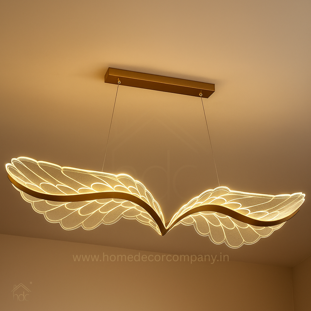 Hdc LED Wings Chandeliers Creative Restaurant Pendant Lamp Adjustable Height Black Gold Hanging Lamp
