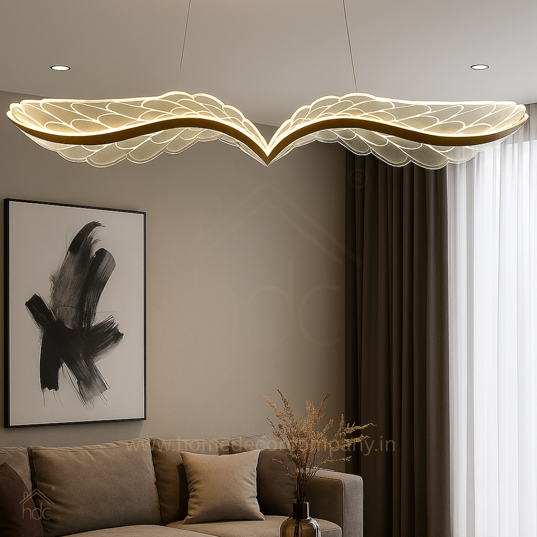 Hdc LED Wings Chandeliers Creative Restaurant Pendant Lamp Adjustable Height Black Gold Hanging Lamp