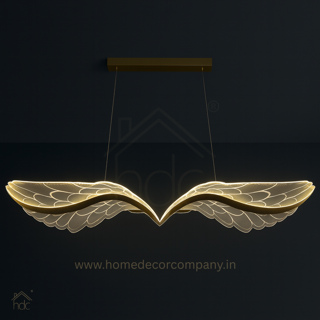 Hdc LED Wings Chandeliers Creative Restaurant Pendant Lamp Adjustable Height Black Gold Hanging Lamp