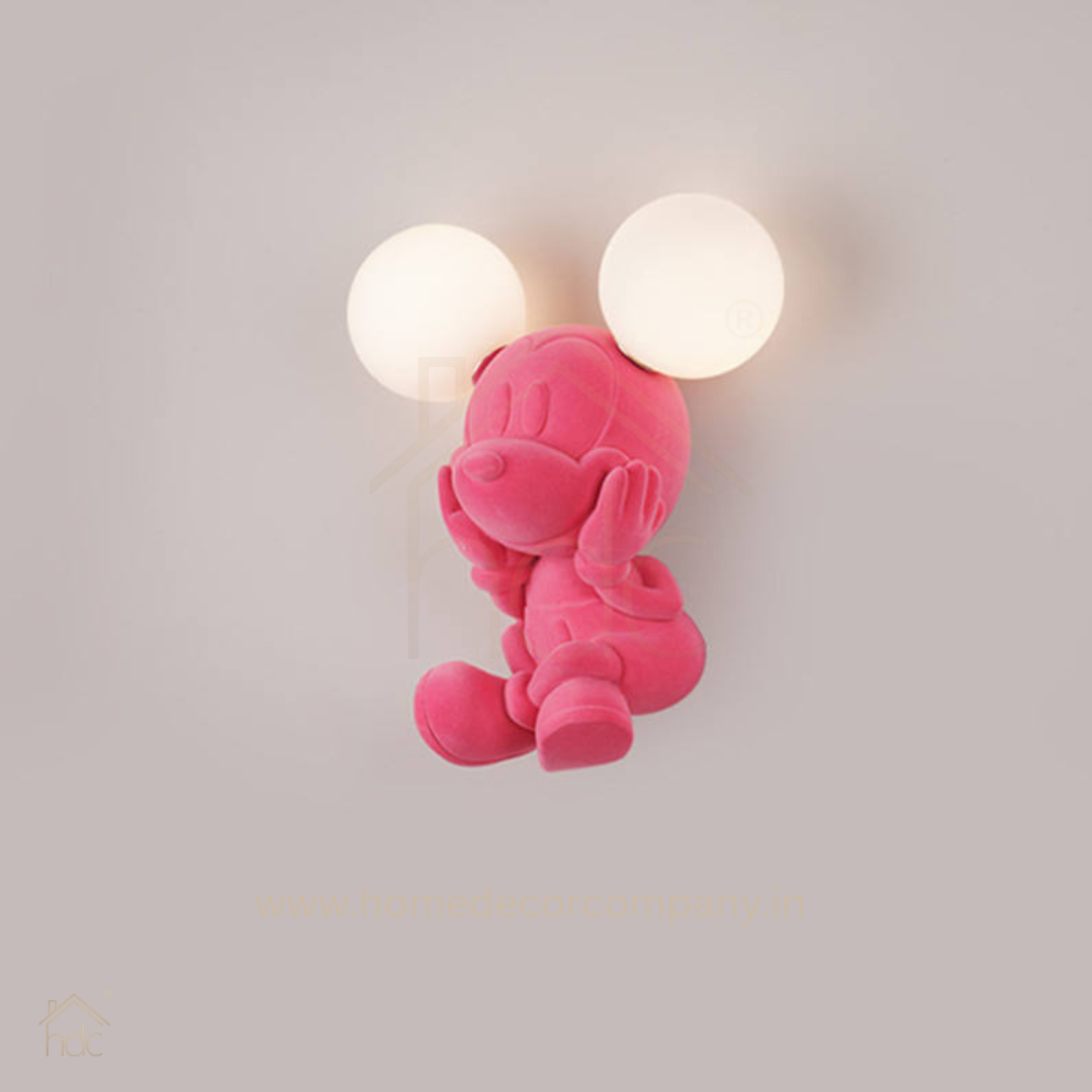 Hdc Personality Bedroom Bedside Lovely Cartoon Mickey Mouse Wall Lamp Double LED Ears Night Light