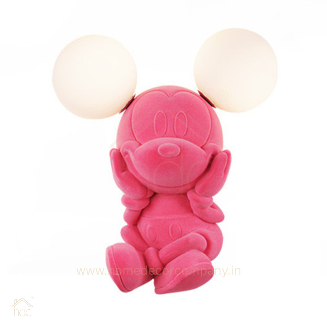 Hdc Personality Bedroom Bedside Lovely Cartoon Mickey Mouse Wall Lamp Double LED Ears Night Light