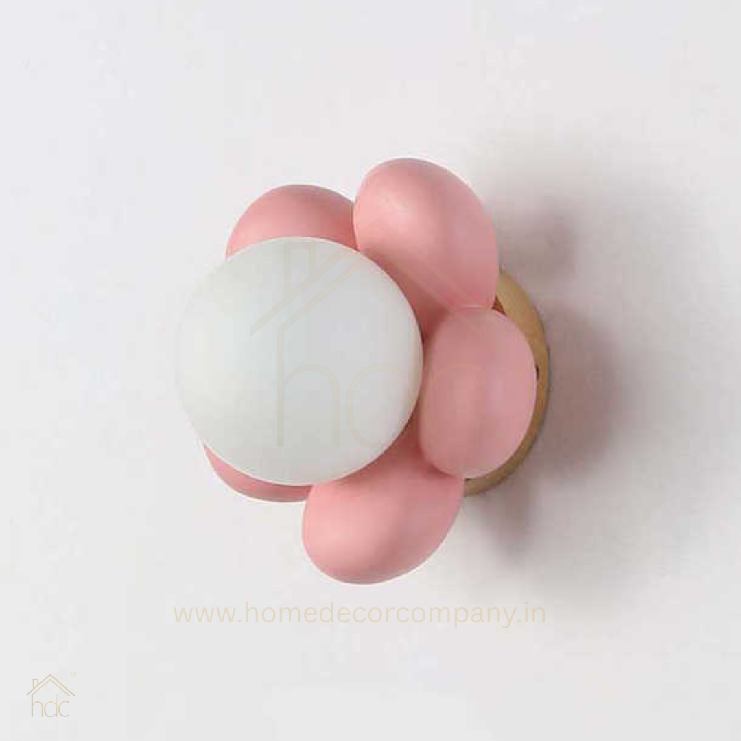 Hdc Kids’ Flower Pink LED Night Light Wall Lamp Cute Pastel Pink Flower-Shaped Design
