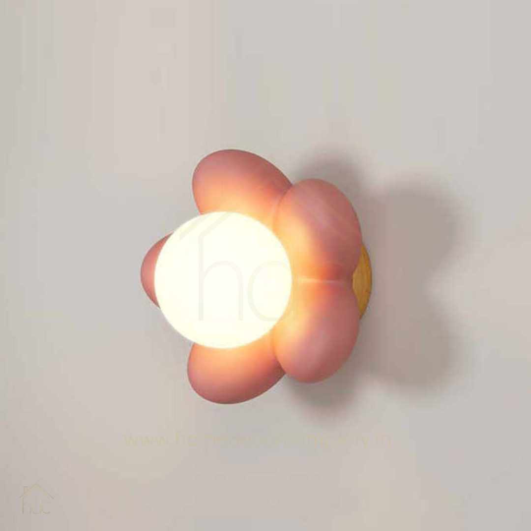 Hdc Kids’ Flower Pink LED Night Light Wall Lamp Cute Pastel Pink Flower-Shaped Design