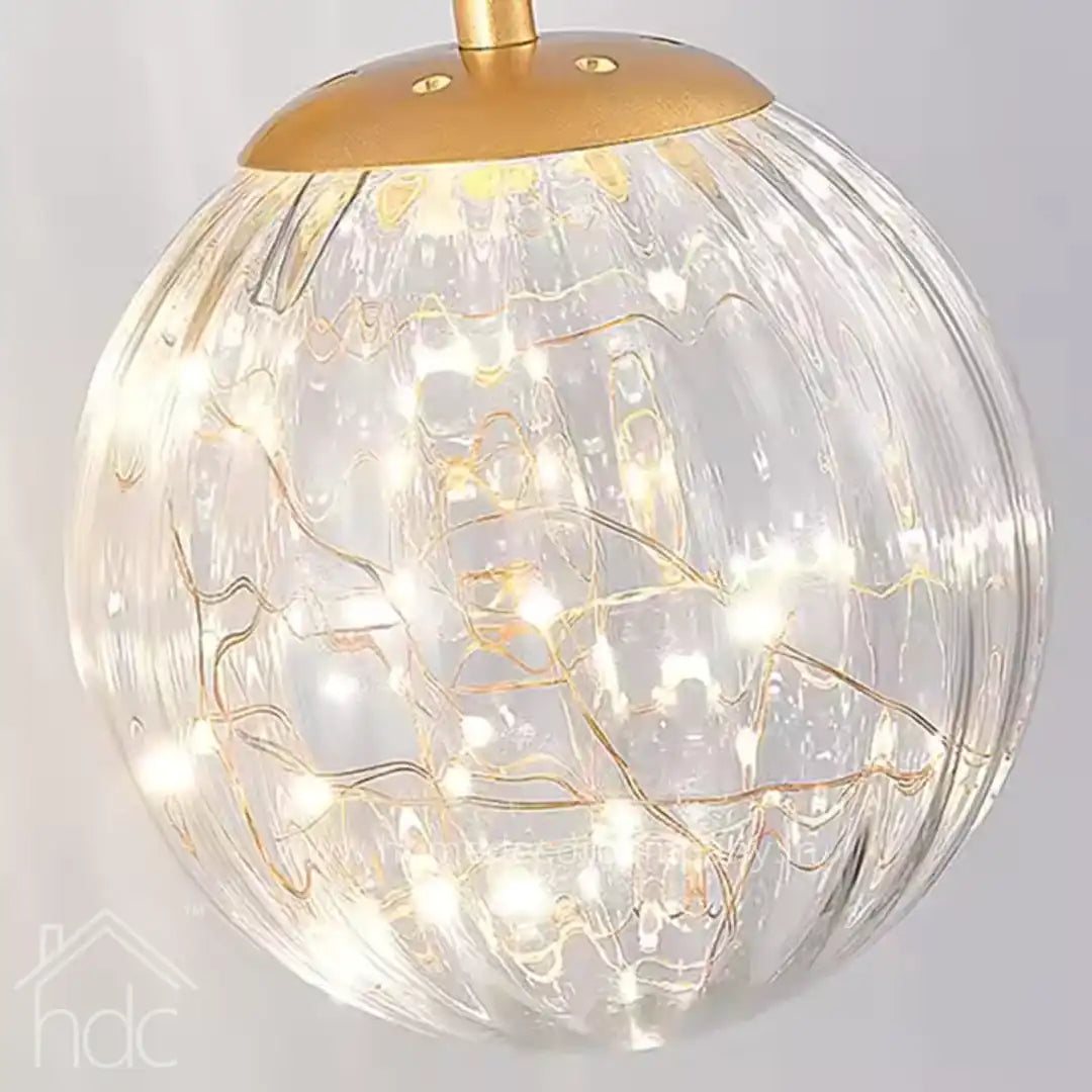 Hdc Fairy Glass Ball Stag Deer Golden Wall Light For Living Room, Bedroom
