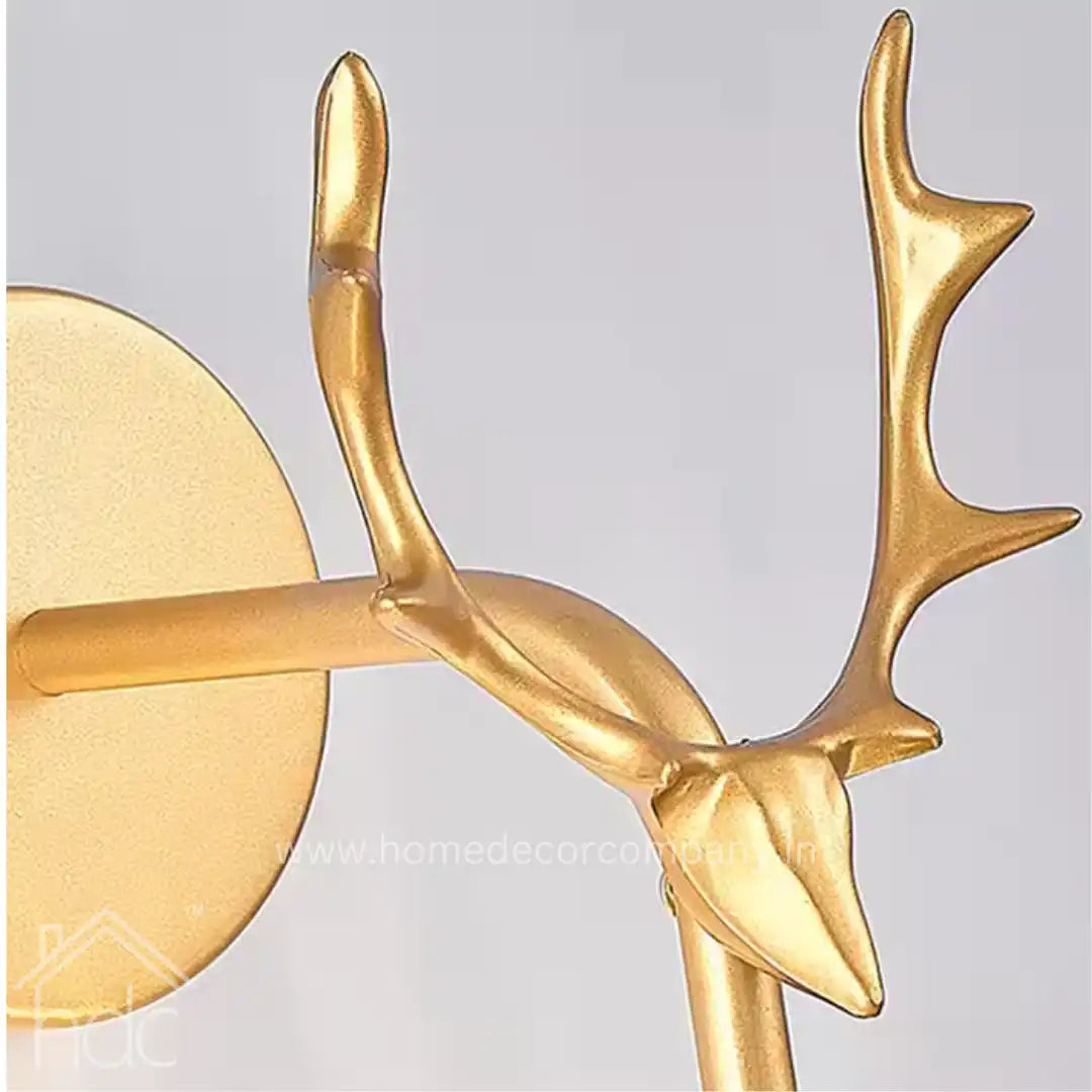 Hdc Fairy Glass Ball Stag Deer Golden Wall Light For Living Room, Bedroom