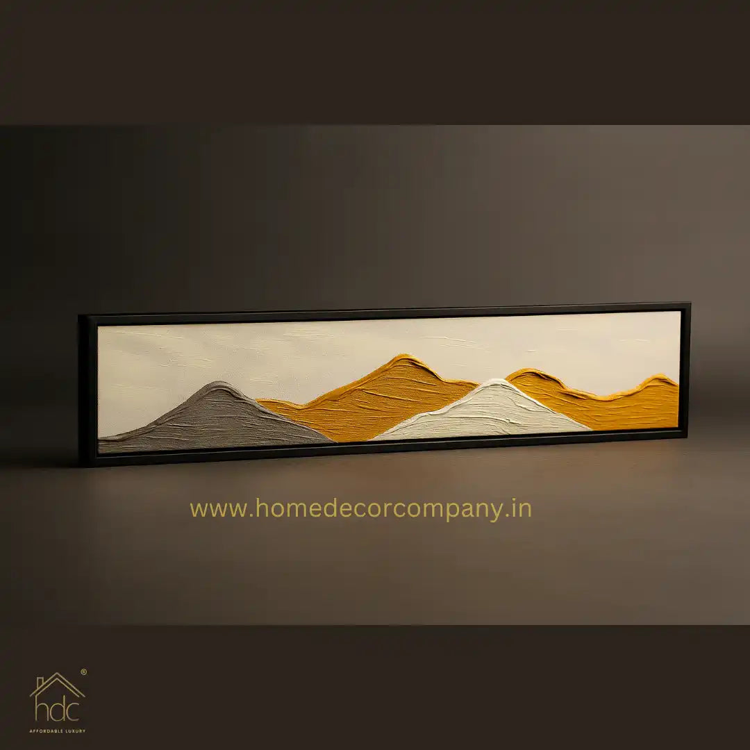 HDC Handcrafted Beautiful Design Painting Of Minimalist Mountain Range Textured Wall Art Multicolor Abstract Landscape Painting Design-1