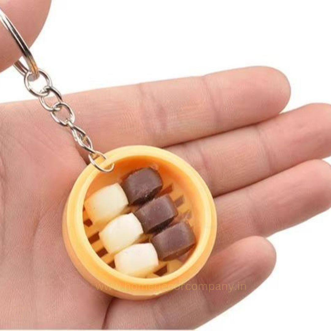HDC Mini Steamed Roll Basket Keyring | Quirky Food Lover’s Charm