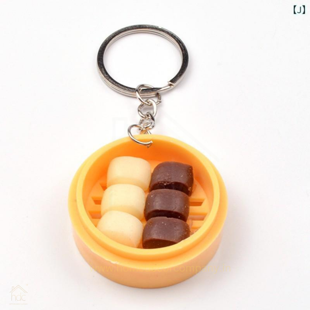 HDC Mini Steamed Roll Basket Keyring | Quirky Food Lover’s Charm