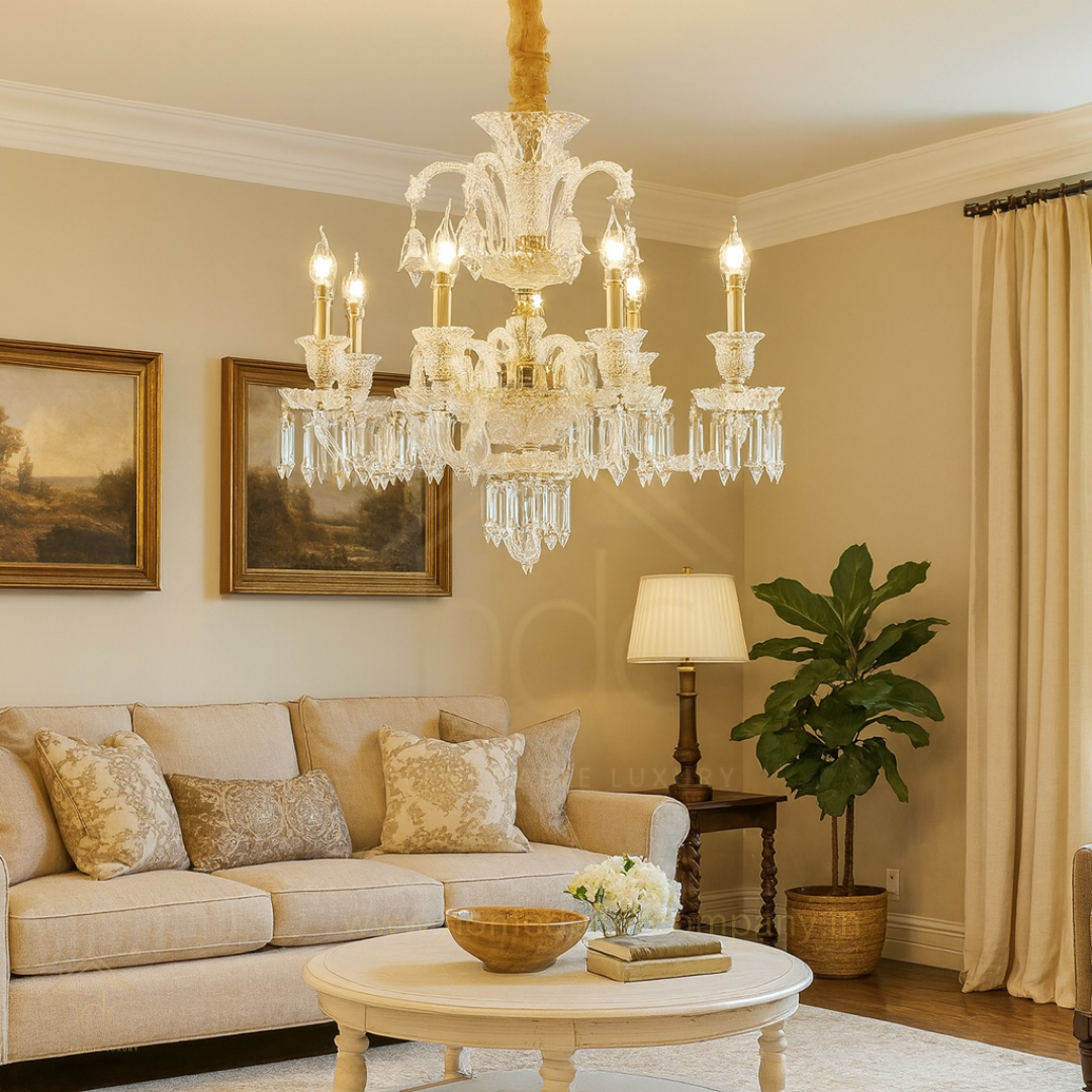 Hdc 6 Lights Glass Italian Chandelier Ceiling Lights Hanging - Warm White